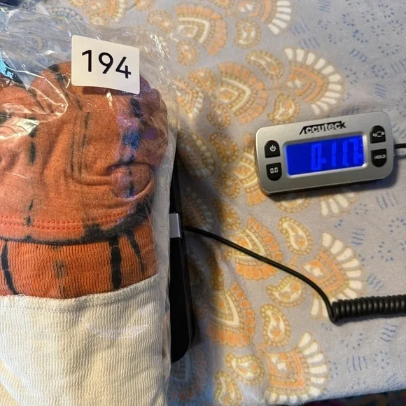 Able Clothing Artsy Cream Thermal Orange Black Tie Dye Cowl Neck Top Size Small - Picture 11 of 11